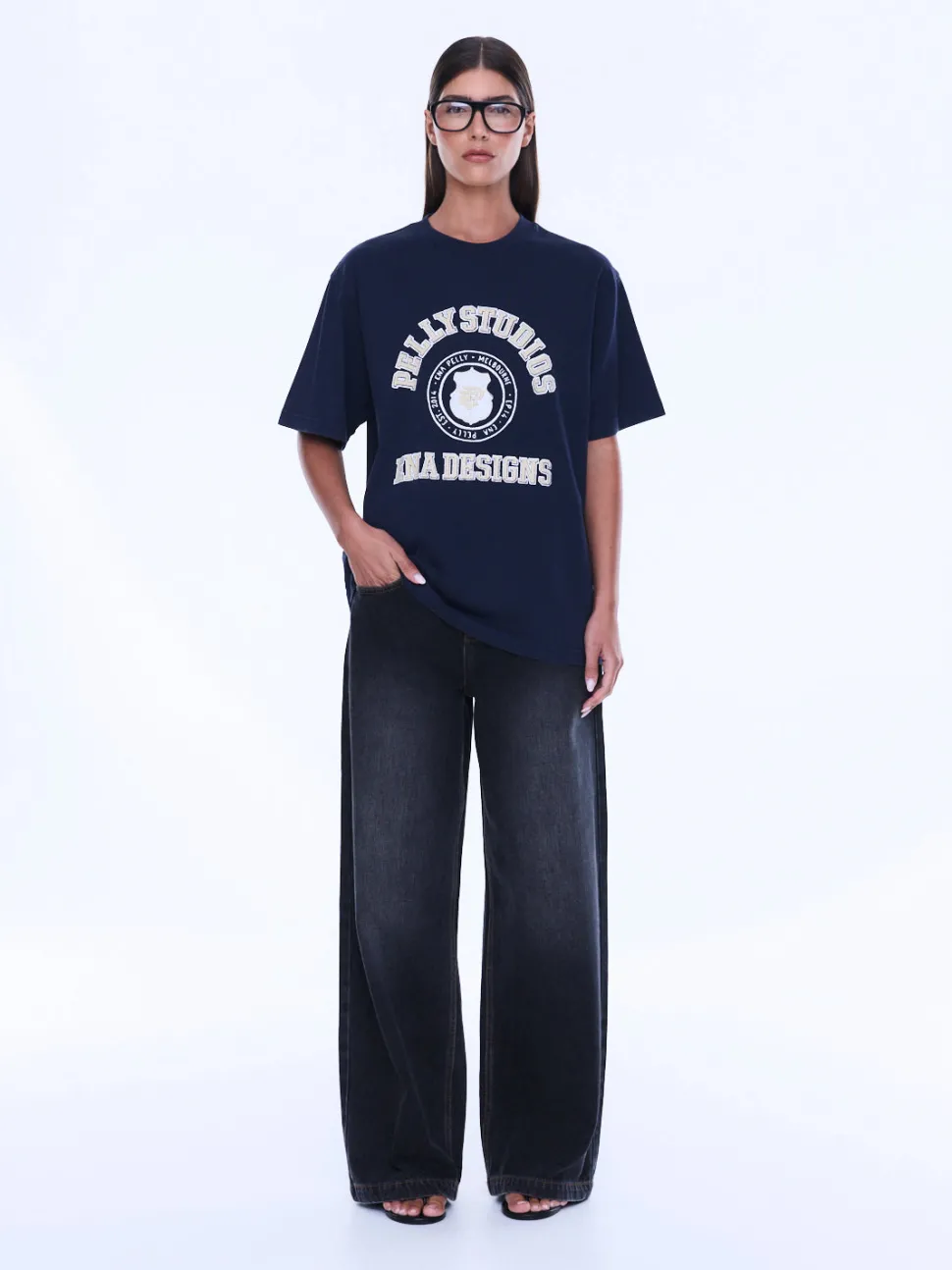 Ena Pelly Sophia Relaxed Tee - Washed Ink/Pelly Studios