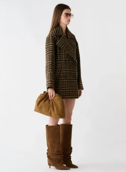Esmaee Chronicle Check Coat - Khaki Check
