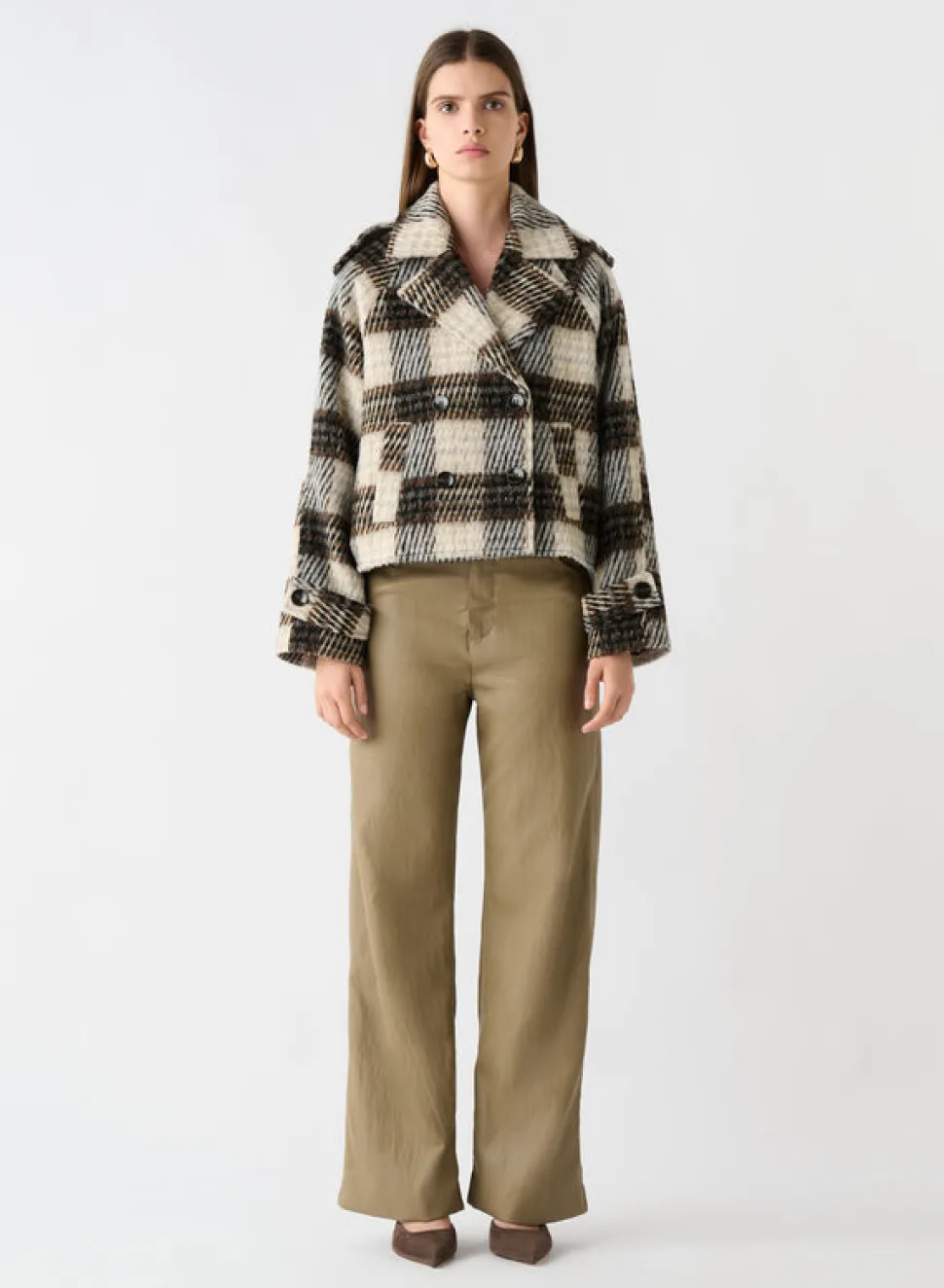 Esmaee Ridder Coat - Brown/Grey Check