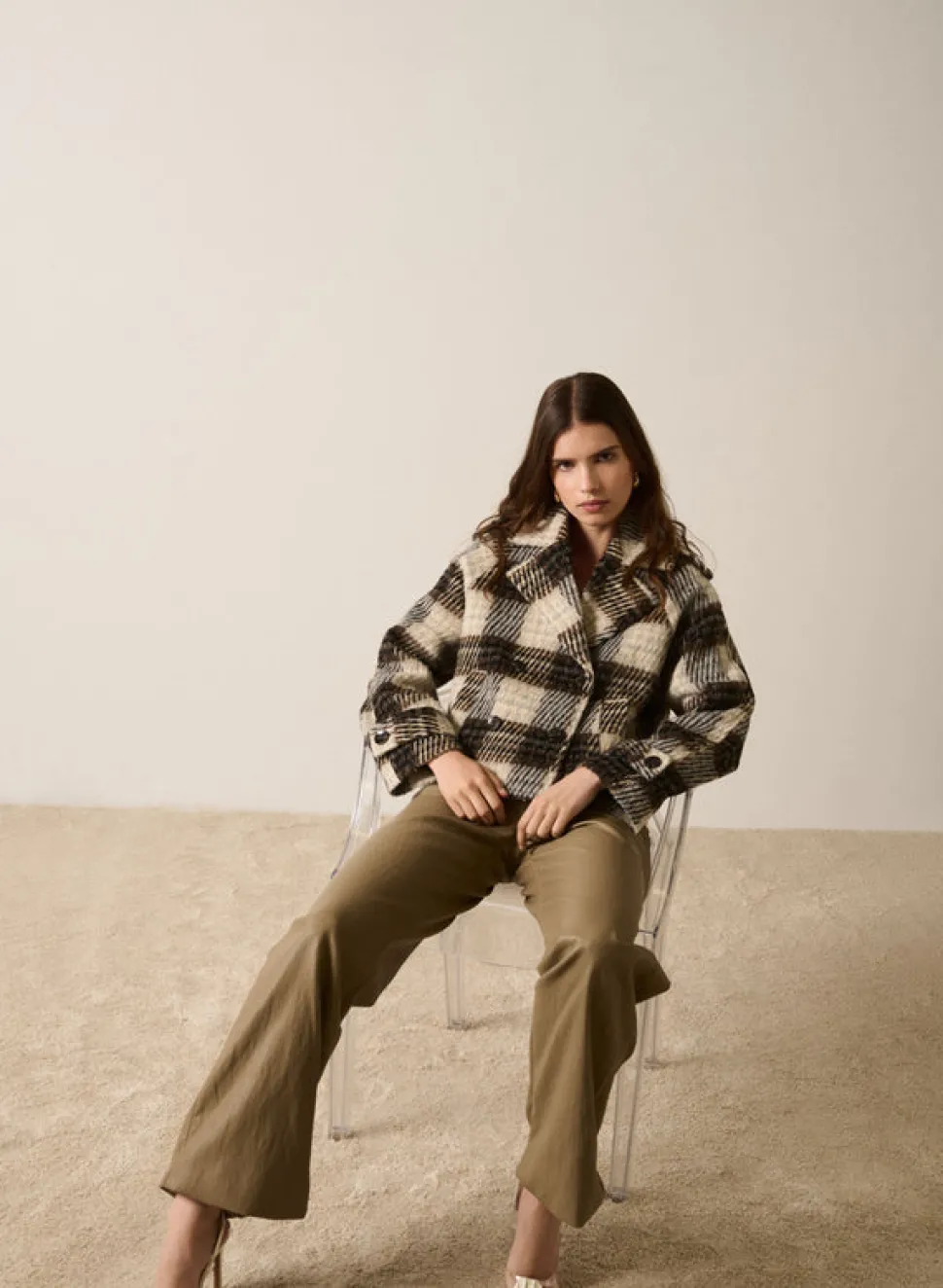 Esmaee Ridder Coat - Brown/Grey Check