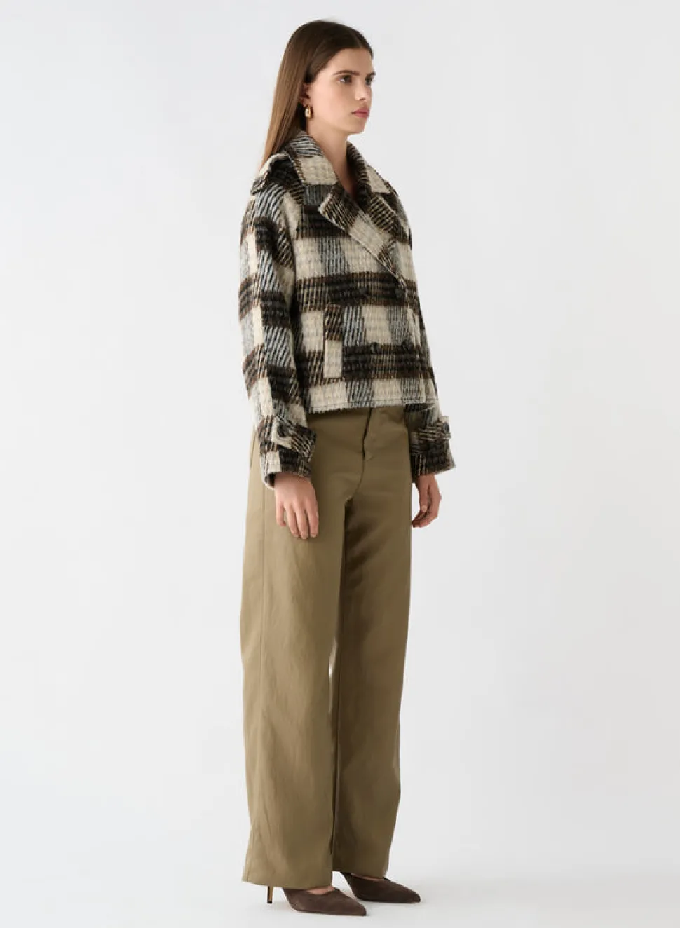 Esmaee Ridder Coat - Brown/Grey Check
