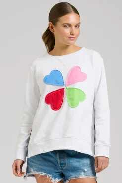 Est 1971 Zipside Classic Cotton Sweatshirt - White Hearts
