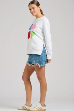 Est 1971 Zipside Classic Cotton Sweatshirt - White Hearts