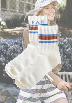 FAR MER Crew Socks - Cream