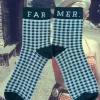 FAR MER Green Check Socks