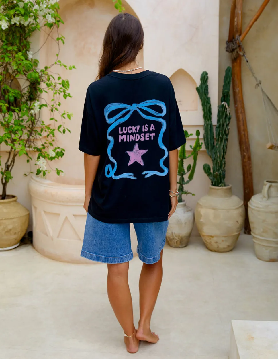Foxwood Lucky Star Tee - Washed Black
