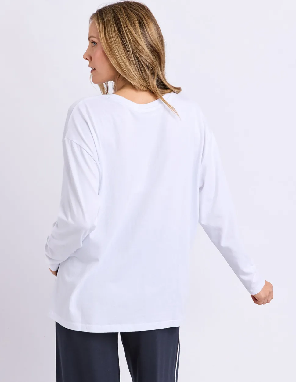 Foxwood Simplified Long Sleeve Tee - White
