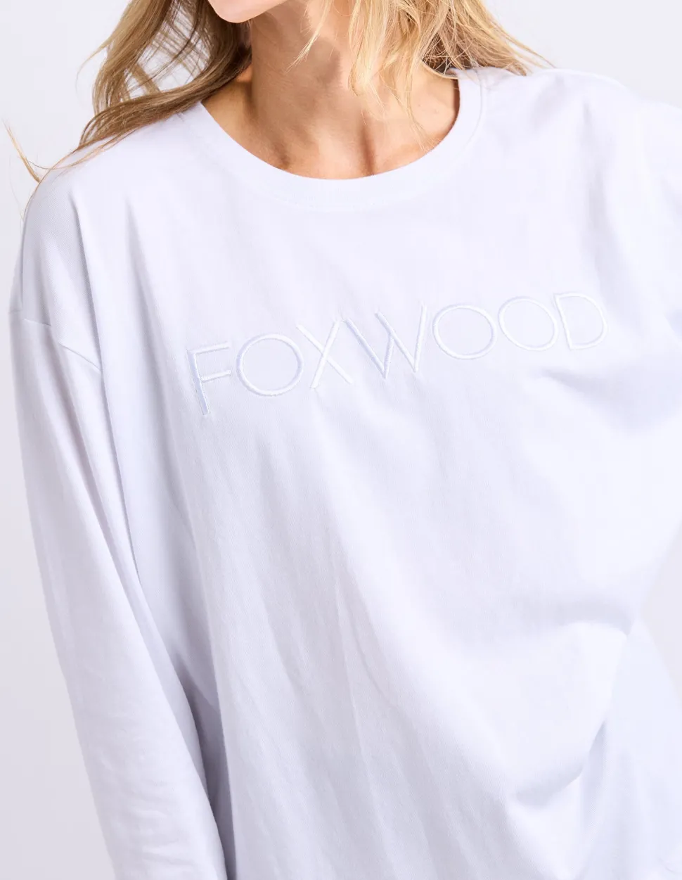 Foxwood Simplified Long Sleeve Tee - White