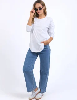 Foxwood Standard Long Sleeve Top - White