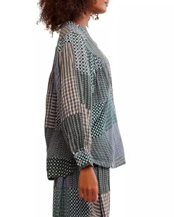 Free People Night After Night Shirt - Chambray Combo