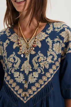 Free People Orson Mini Dress - Indigo Combo