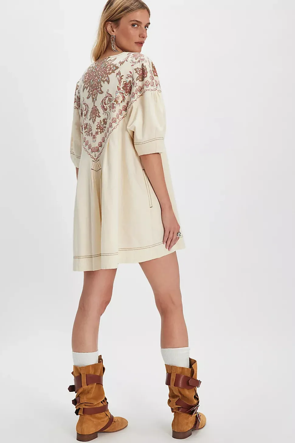 Free People Orson Mini Dress - Ivory Combo