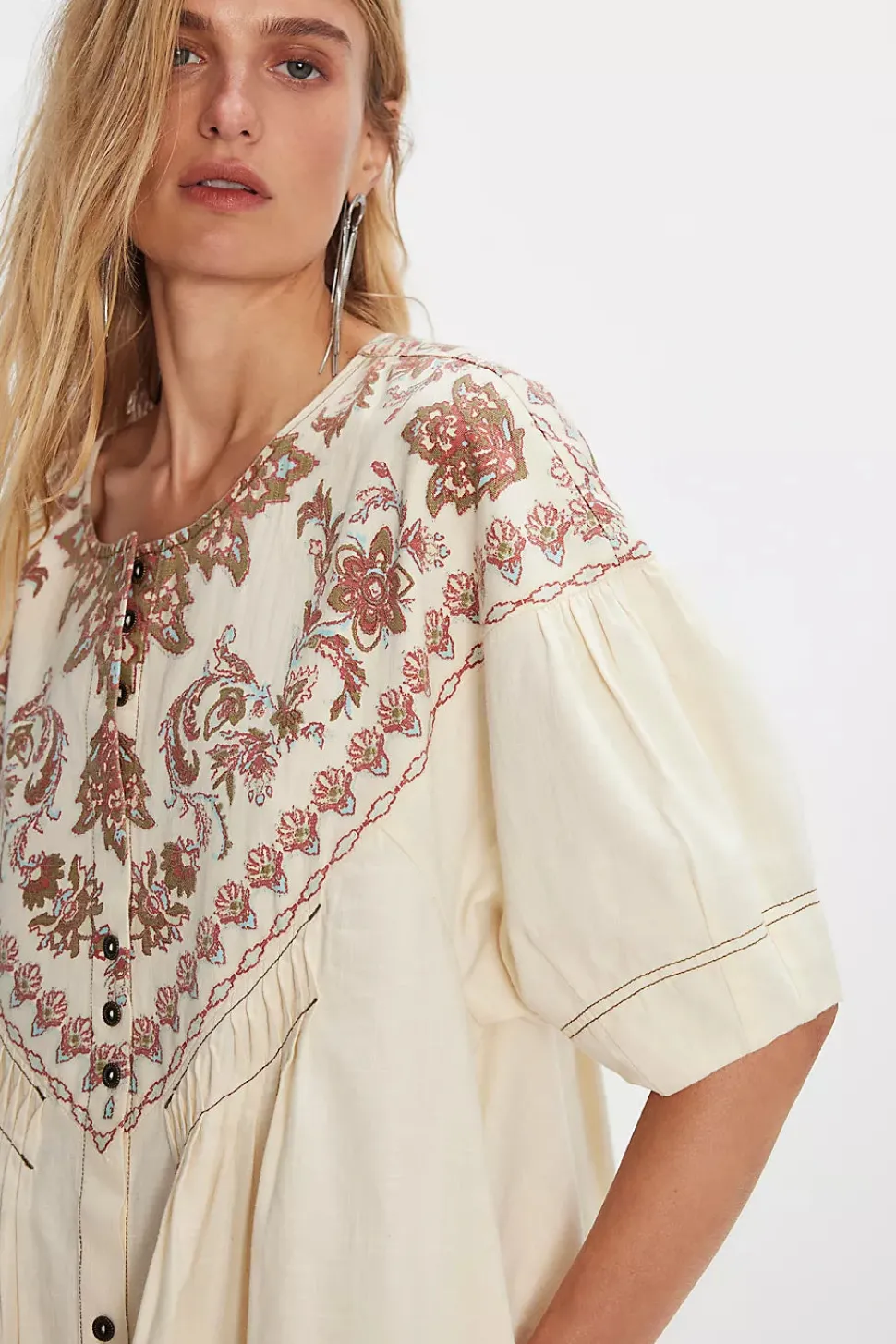 Free People Orson Mini Dress - Ivory Combo
