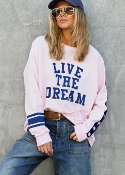 Hammill & Co Live The Dream Long Sleeve Tee - Pink