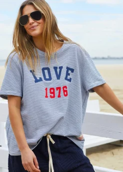 Hammill & Co Retro Stripe Tee - Navy/White