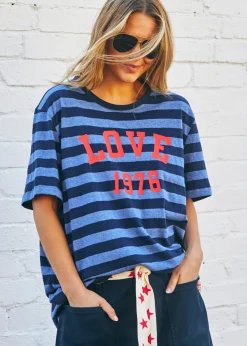 Hammill & Co Stripe Retro Tee - Navy