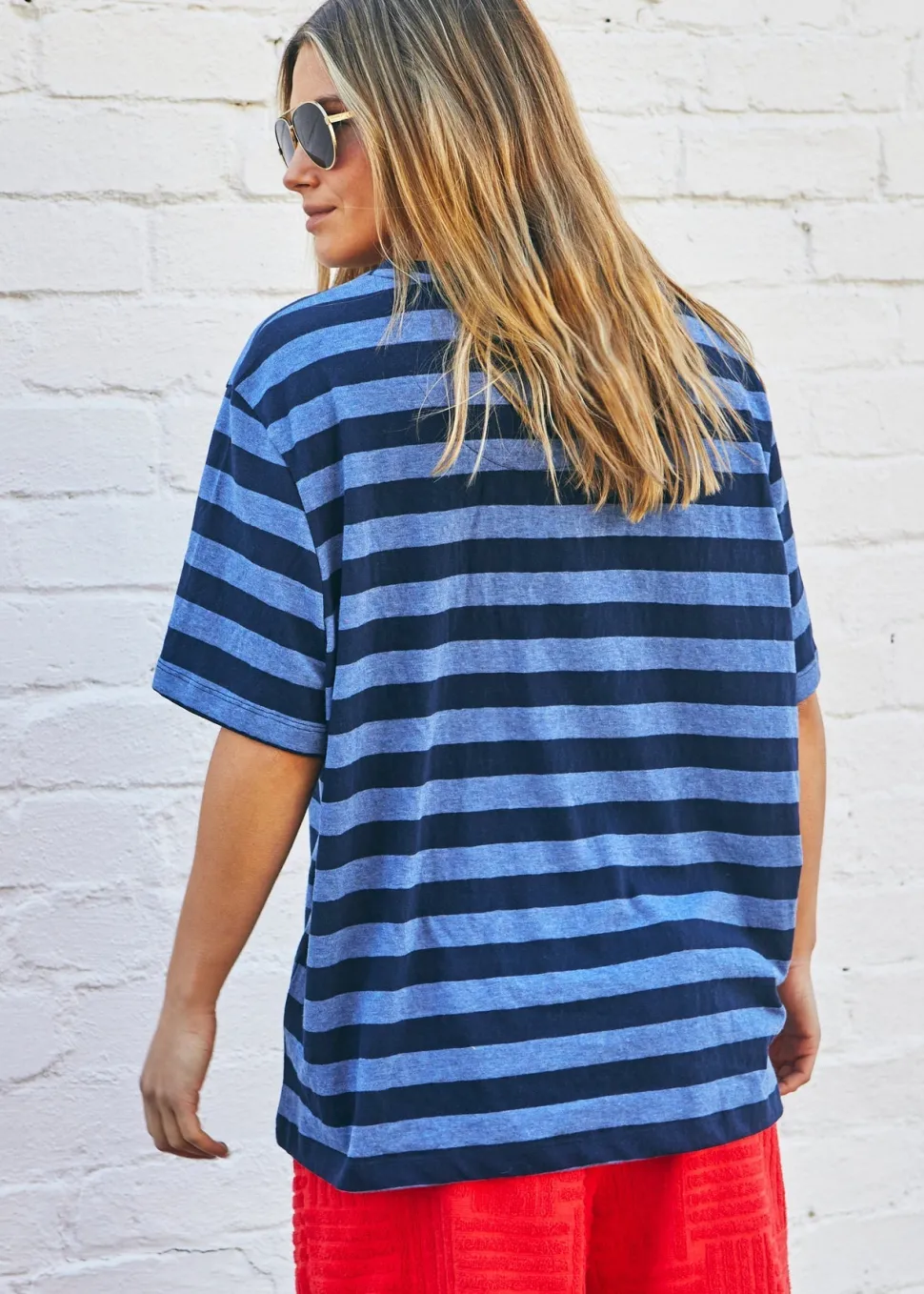 Hammill & Co Stripe Retro Tee - Navy