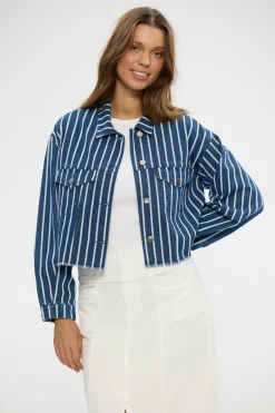 Holiday Nori Denim Jacket - Blue W White Denim