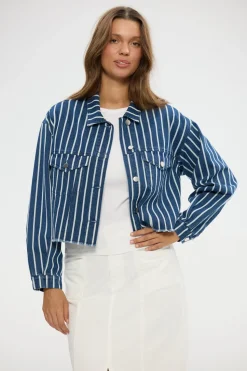Holiday Nori Denim Jacket - Blue W White Denim
