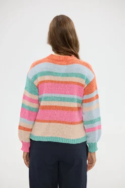 Holiday Tarn Knit - Pink Multi Stripe