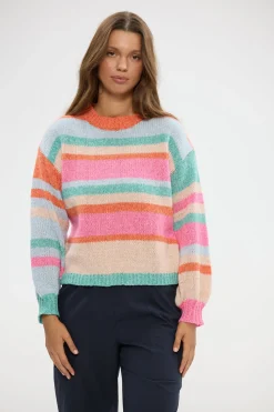 Holiday Tarn Knit - Pink Multi Stripe