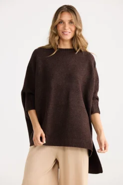 Home Love Cinder Poncho - Chocolate