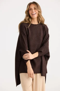 Home Love Cinder Poncho - Chocolate