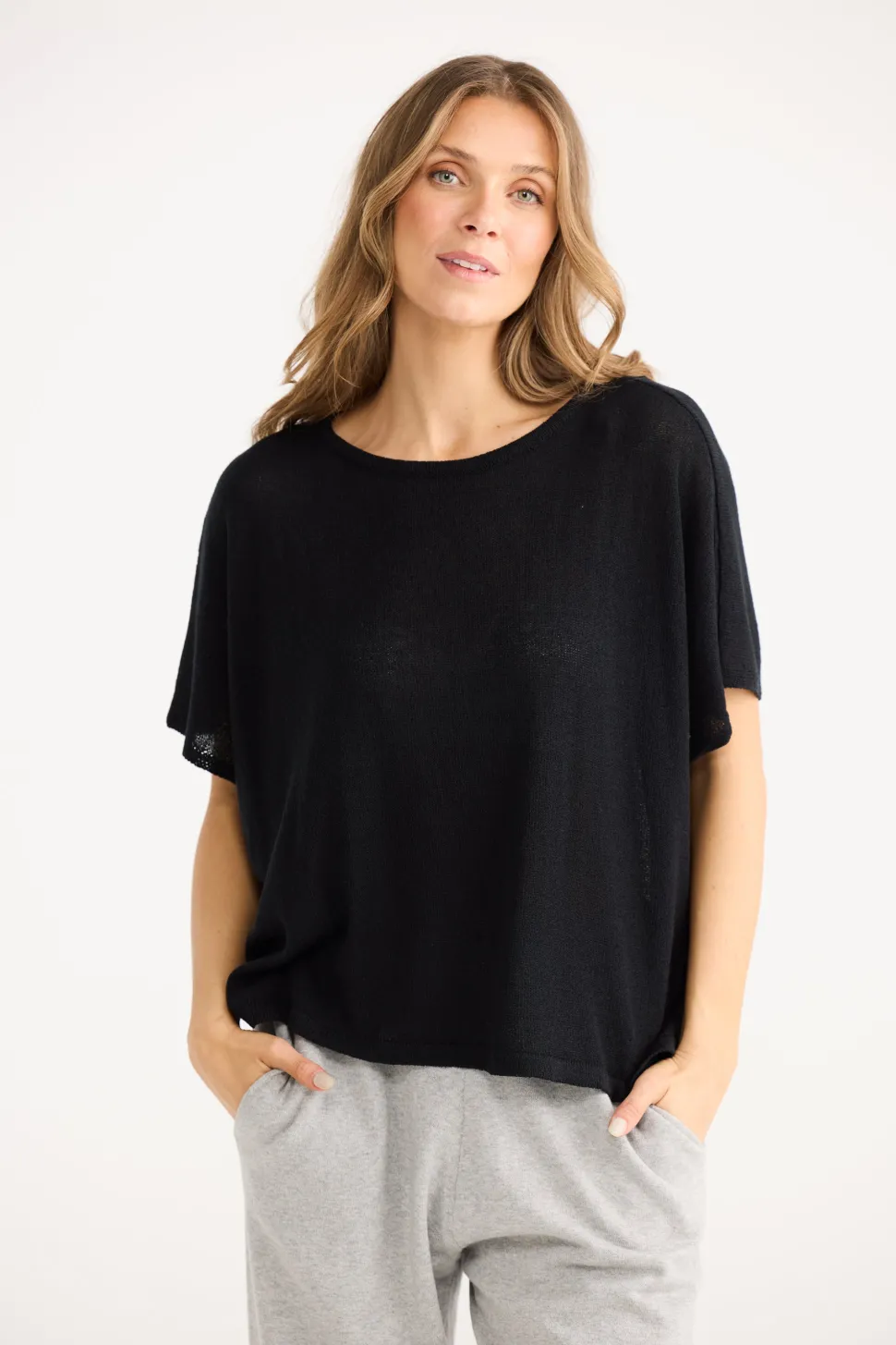 Home Love Ruthie Knit Top - Black