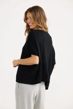 Home Love Ruthie Knit Top - Black