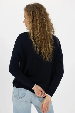 Humidity Heidi Knit Top - Navy