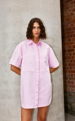 Kinney Freya Dress - Blush Washed Denim
