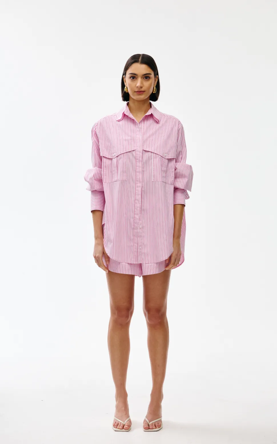Kinney Riley Shirt - Pink Pinstripe