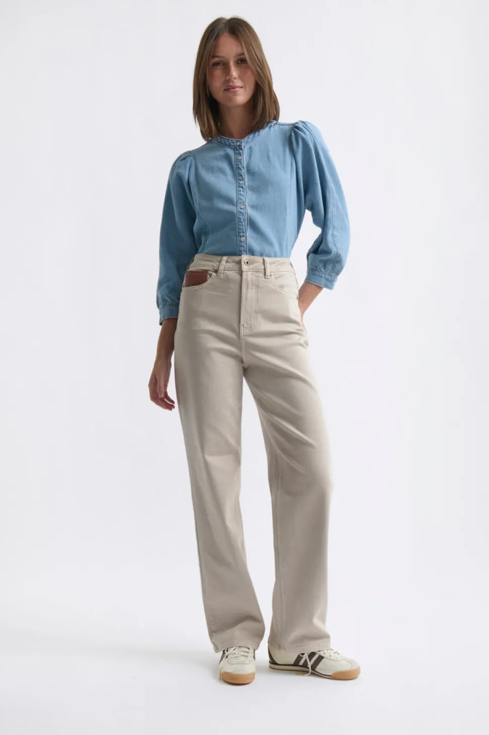 Kireina Bonnie Jean Leather Pocket - Sand