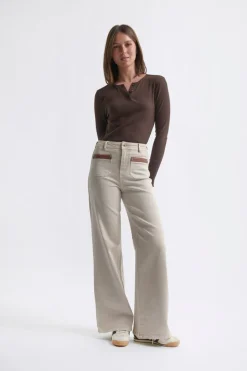 Kireina Harper Jean Leather Pocket - Sand