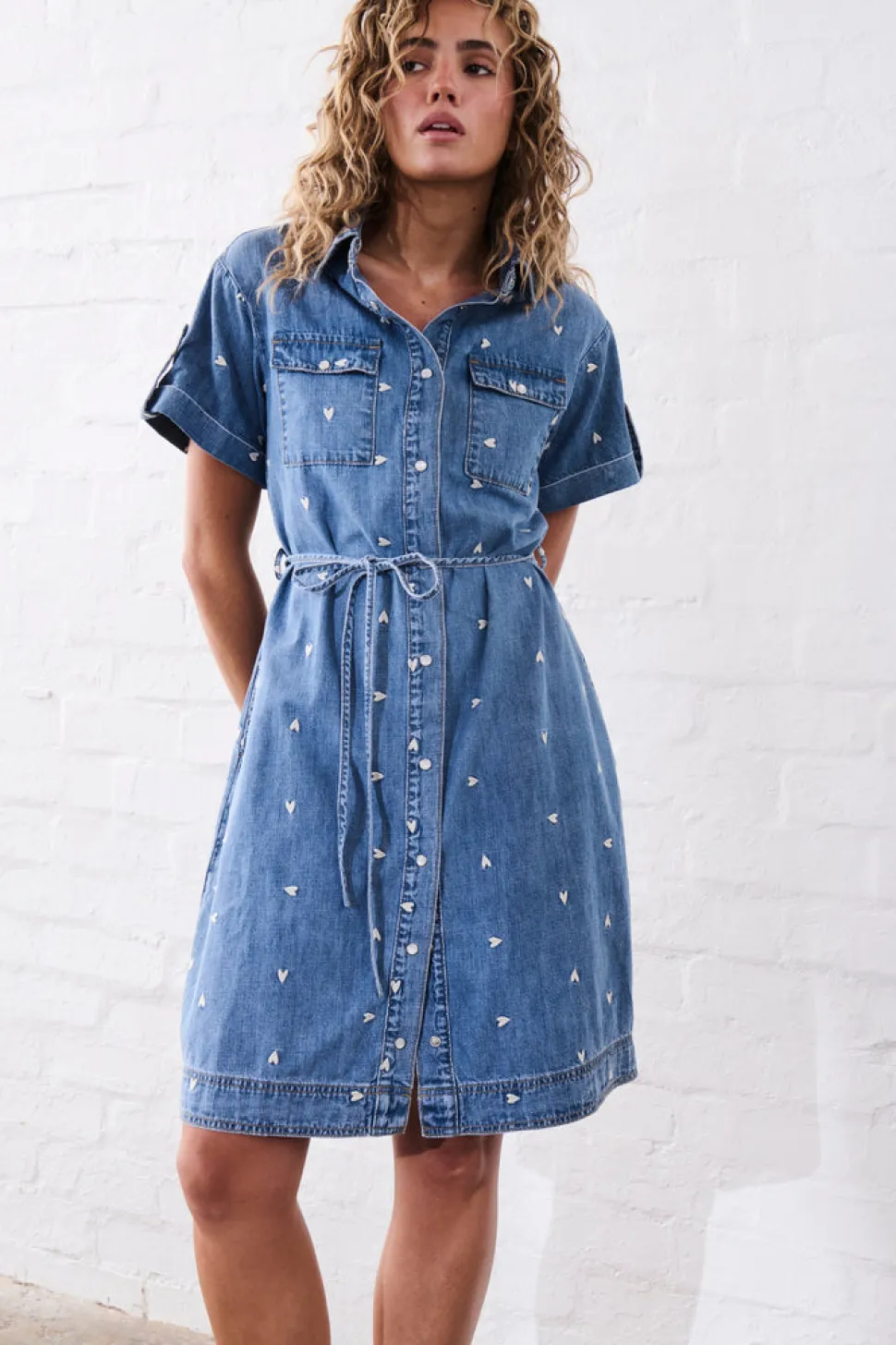 Kireina Simone Dress - Heart 70's Blue
