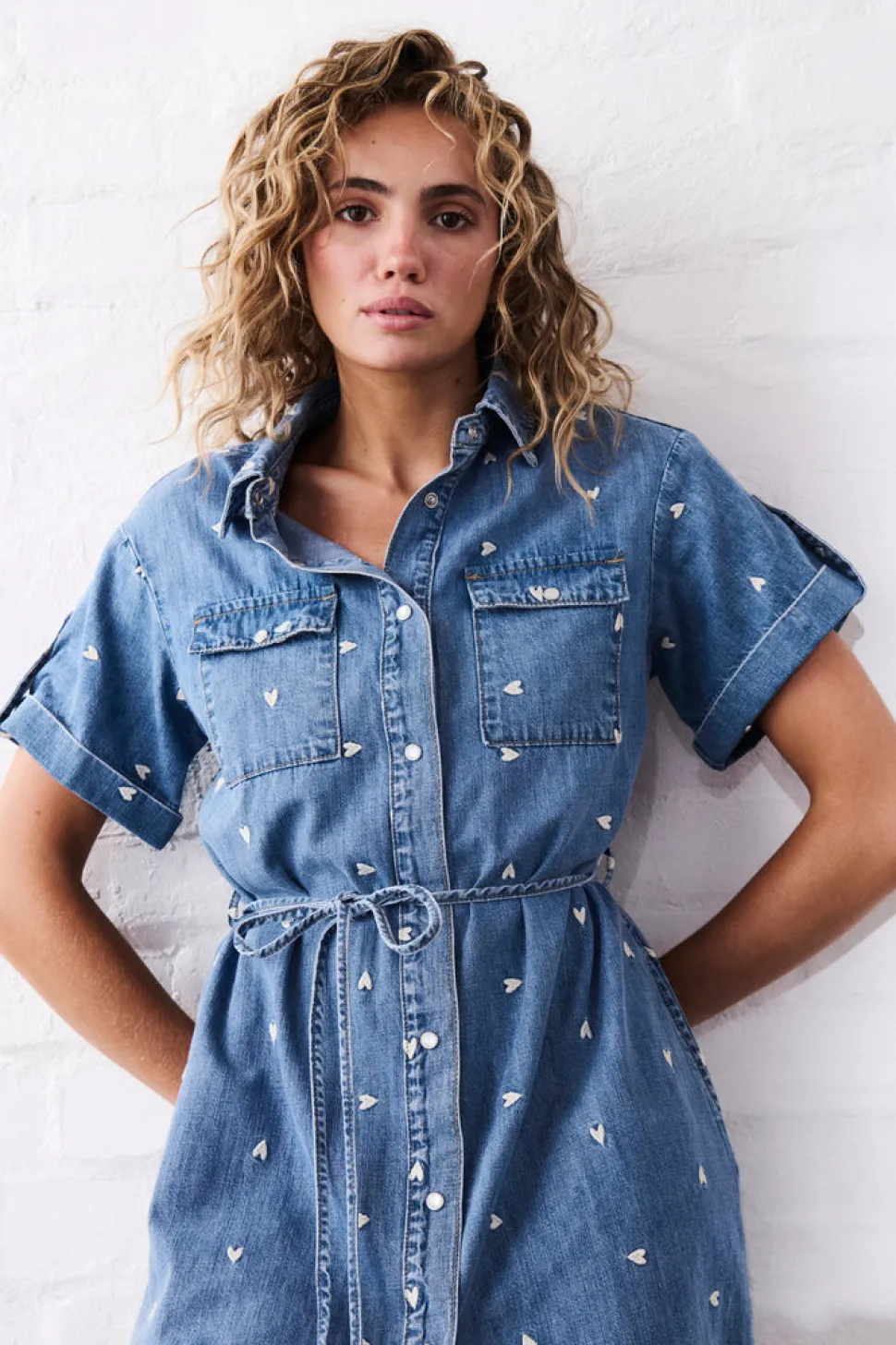 Kireina Simone Dress - Heart 70's Blue