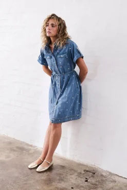 Kireina Simone Dress - Heart 70's Blue
