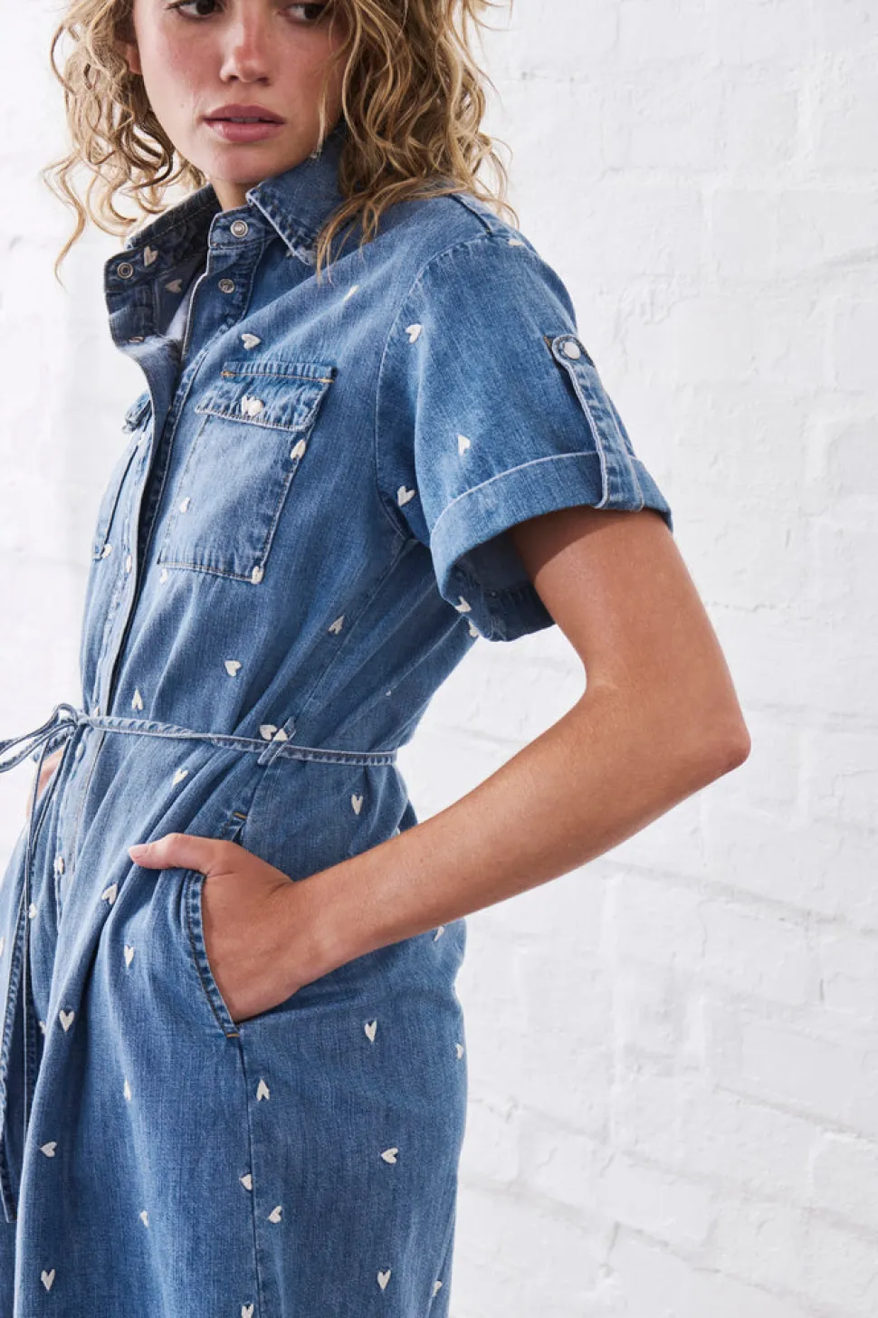 Kireina Simone Dress - Heart 70's Blue