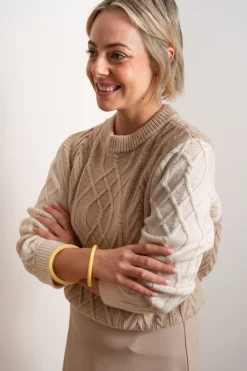Maxted Merino Autumn Pullover - Pale Oat/Ivory