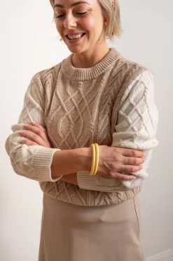 Maxted Merino Autumn Pullover - Pale Oat/Ivory
