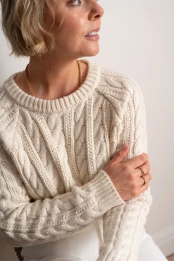 Maxted Soft Touch Cable Pullover - Ivory