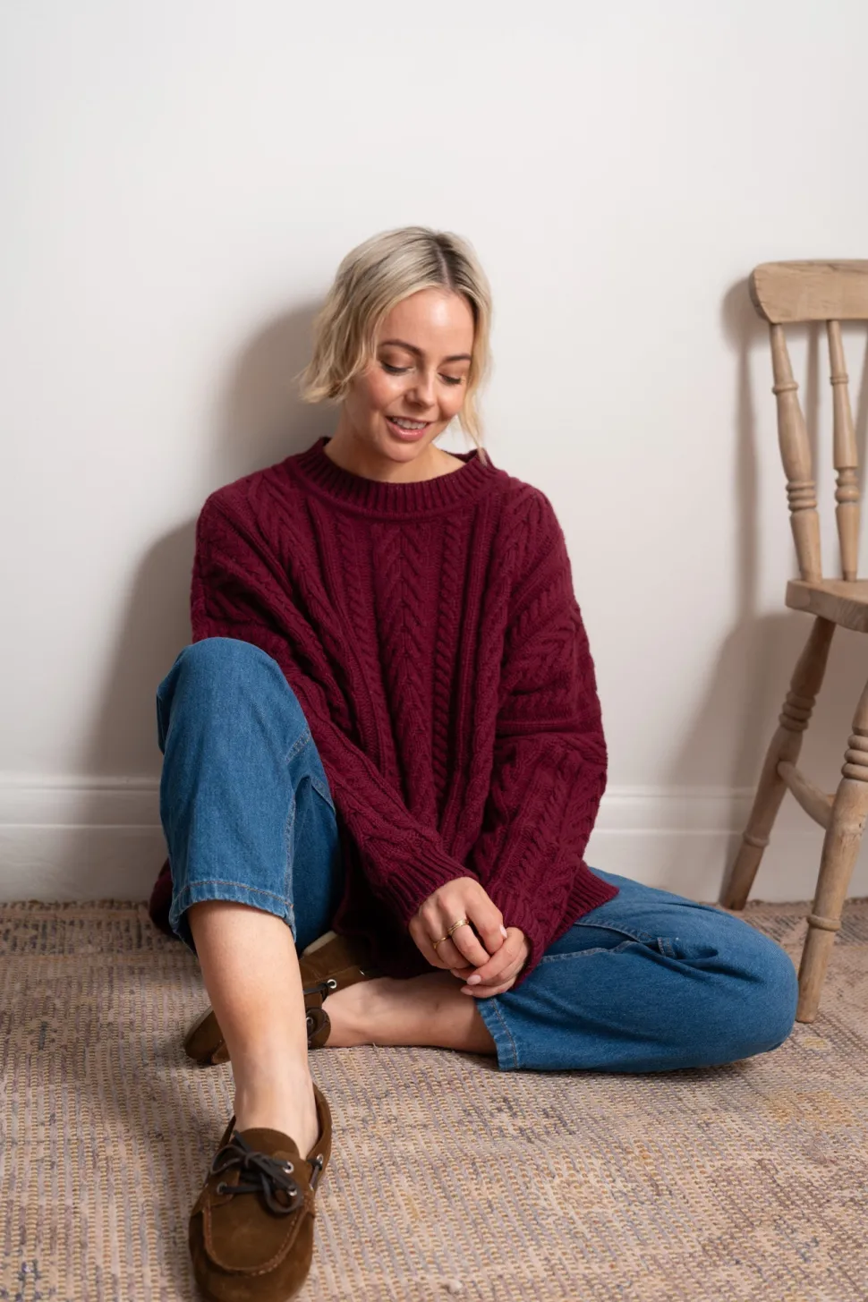 Maxted Soft Touch Cable Pullover - Plum