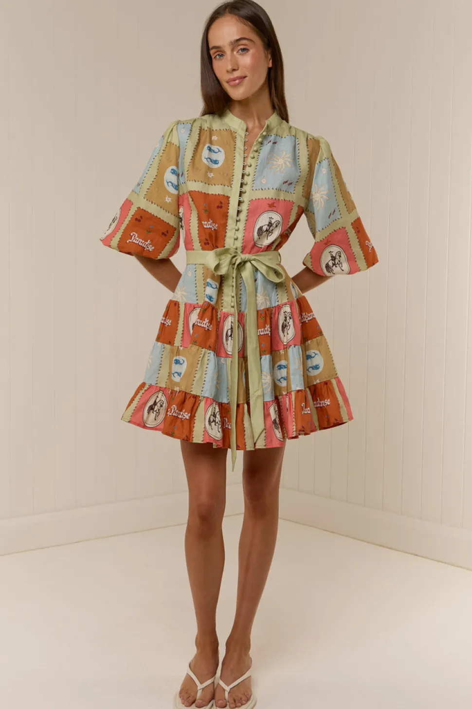Palm Noosa Ruba Mini Dress - Maya Tile