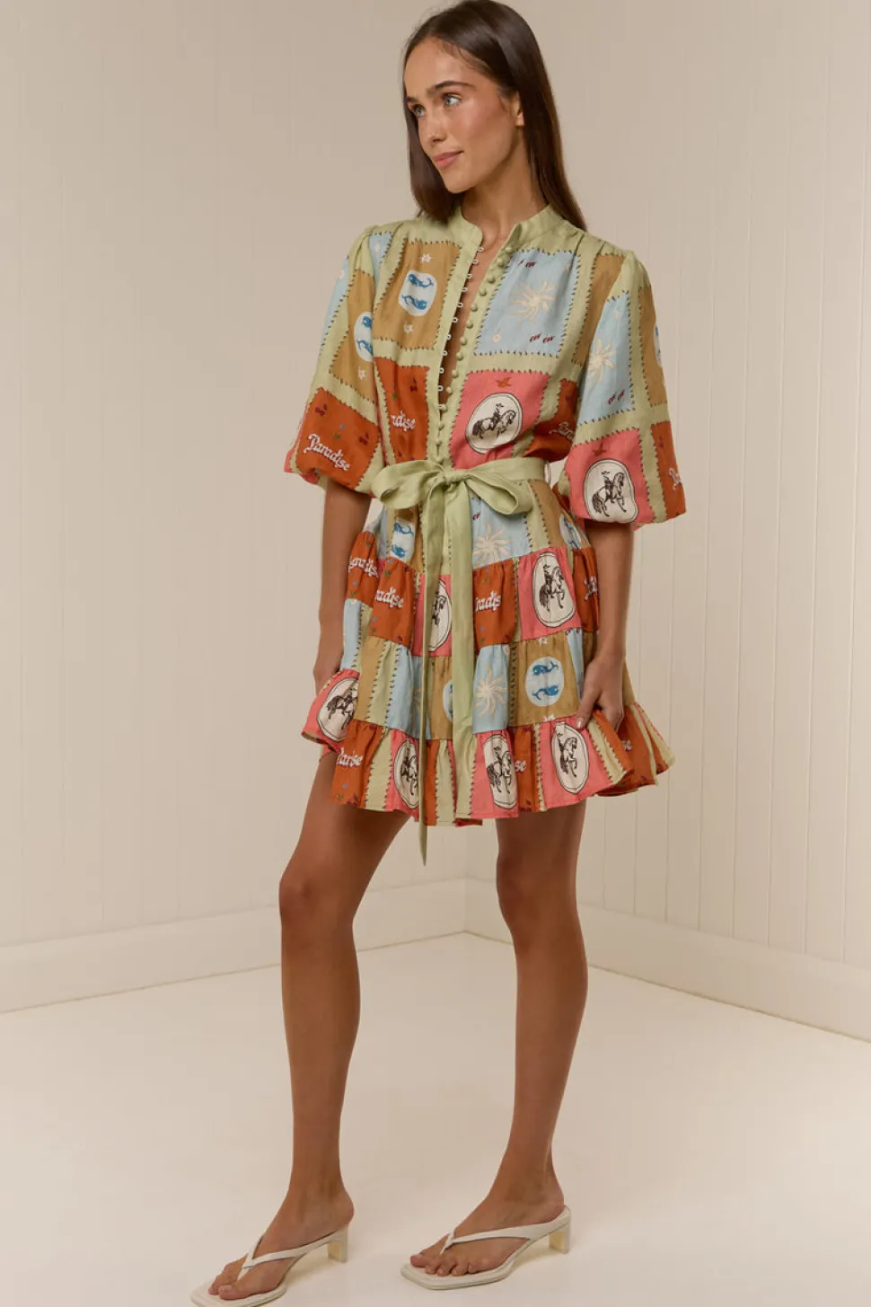 Palm Noosa Ruba Mini Dress - Maya Tile
