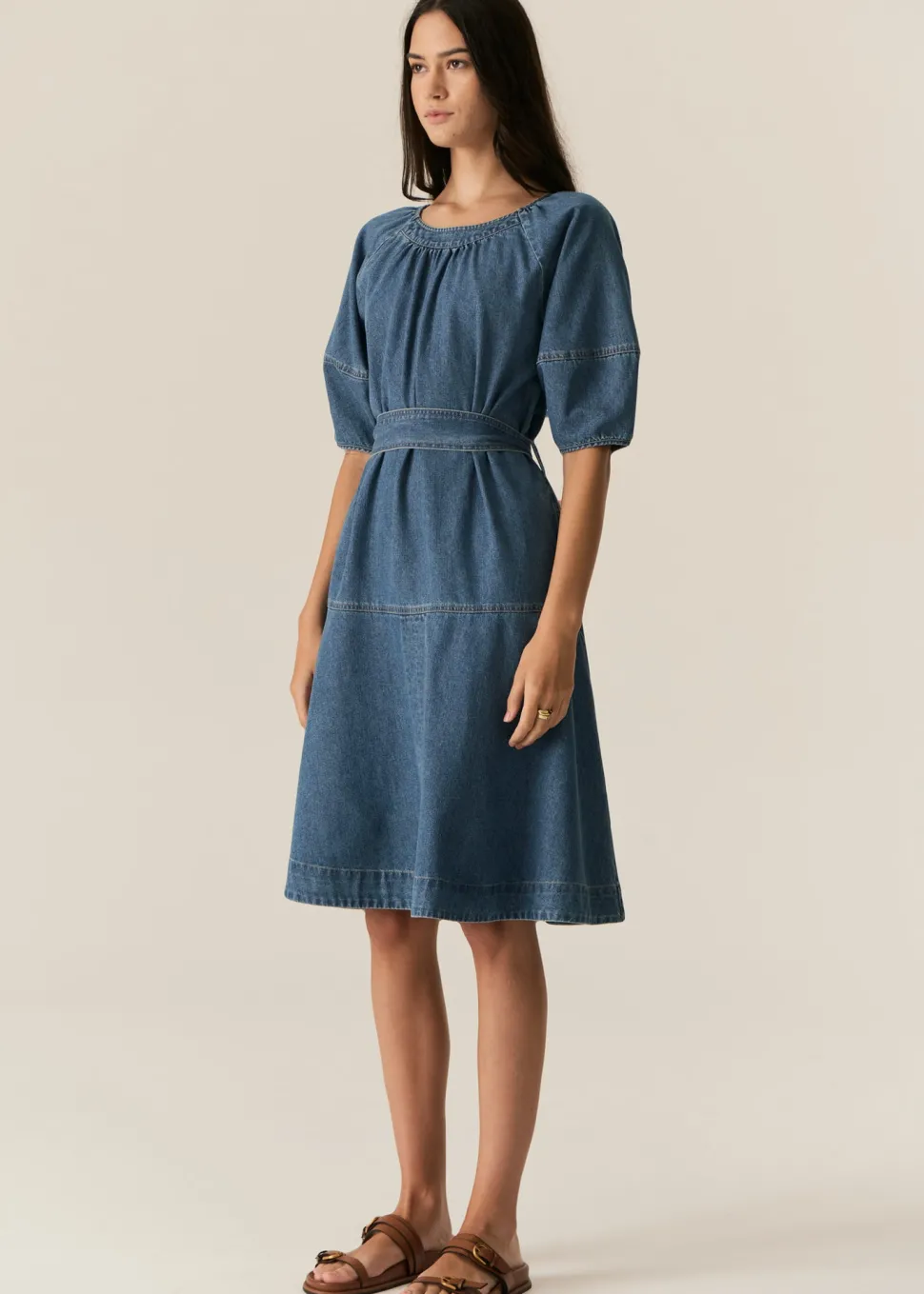 POL Carsen Dress - Denim Light Wash