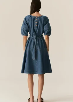 POL Carsen Dress - Denim Light Wash