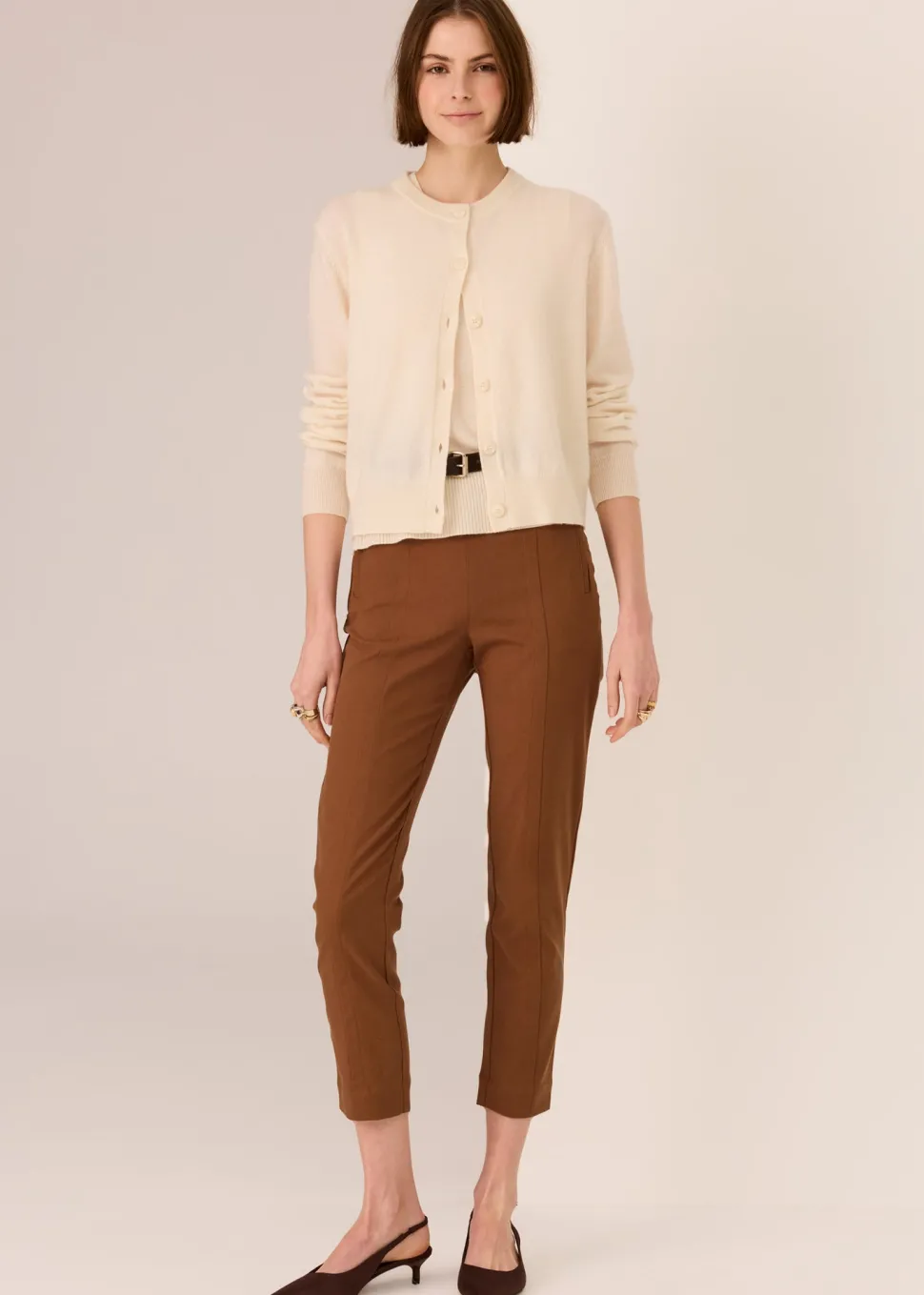 POL Delta Cigarette Pant - Toffee