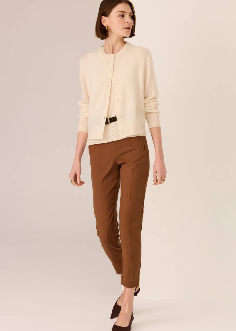 POL Delta Cigarette Pant - Toffee