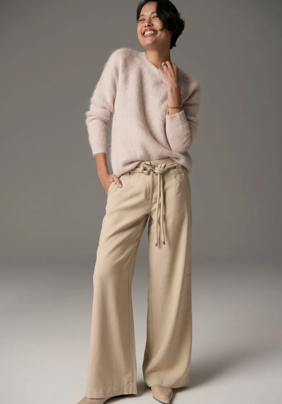 POL Finlay Crew Knit - Blush