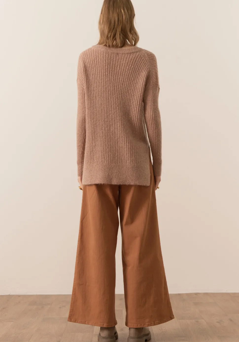 Pol Fitch Ribbed Knit - Blush